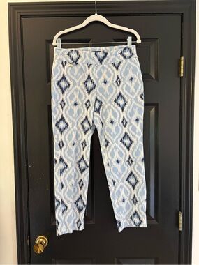 Premise Navy and Light Blue Ikat Stretch Pants